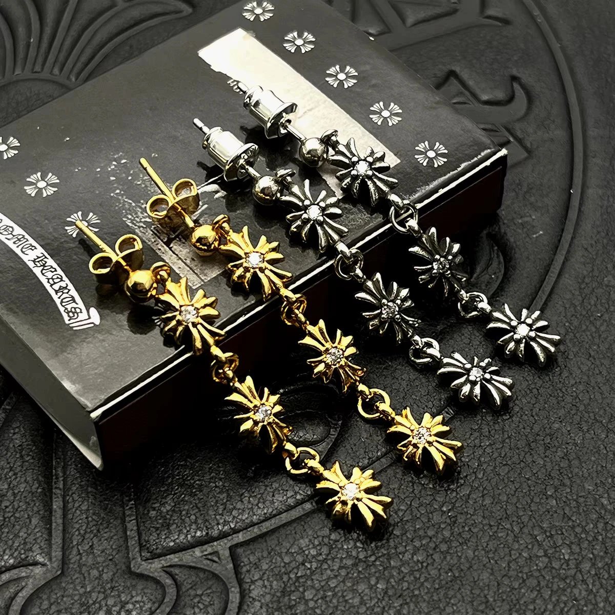 Chrome Hearts Maltese Cross Stud Earrings Gold - 27