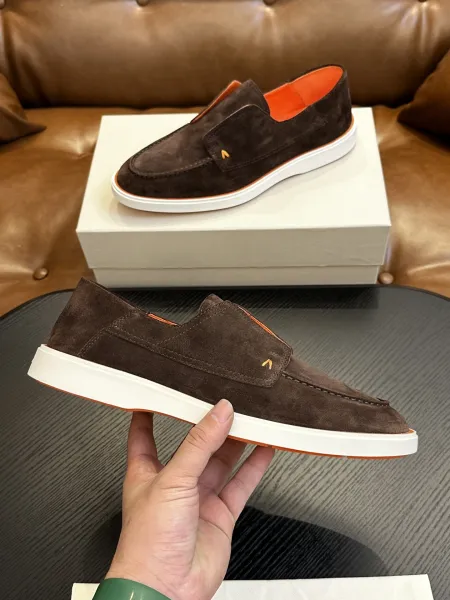 Aimé Leon Dore Loafer Sneaker Brown Suede with Orange Lining Casual Shoes - 1