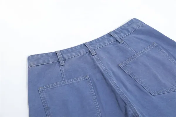Design Cargo Pants Light Blue Wide-Leg - 22