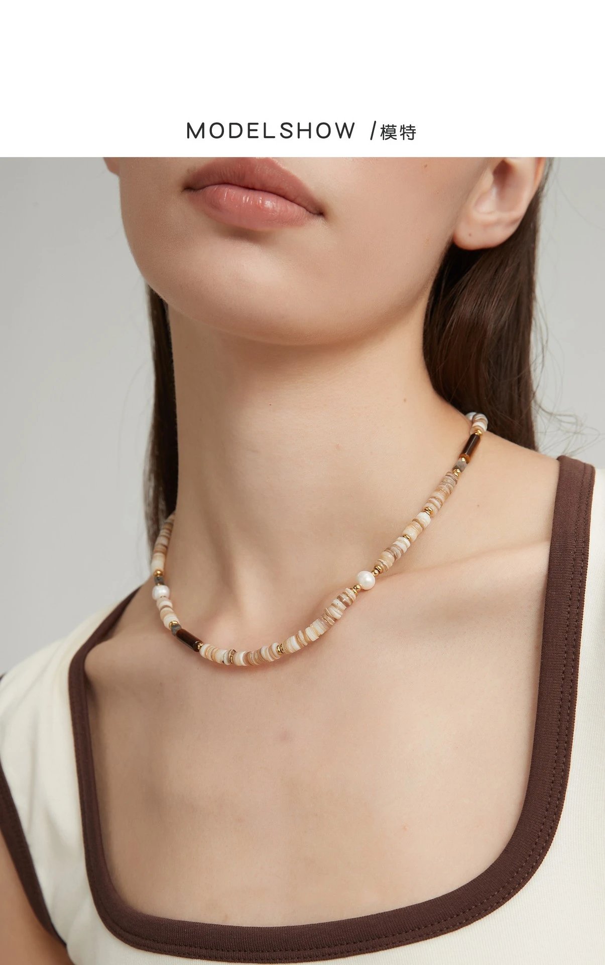 Design Handmade Shell and Pearl Bead Bracelet with Gold-Tone Chain Jewelry - 10