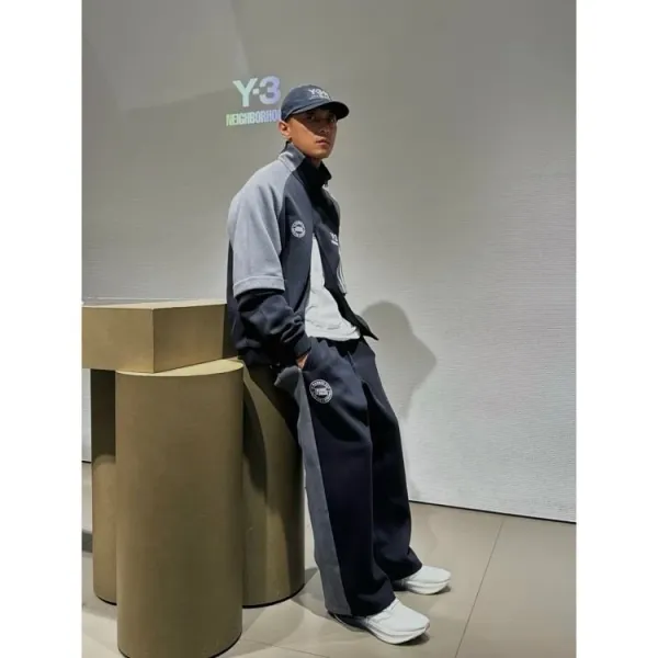 Adidas Y-3 x Neighborhood Track Jacket and Pants Black Gray Set Tracksuit - 17