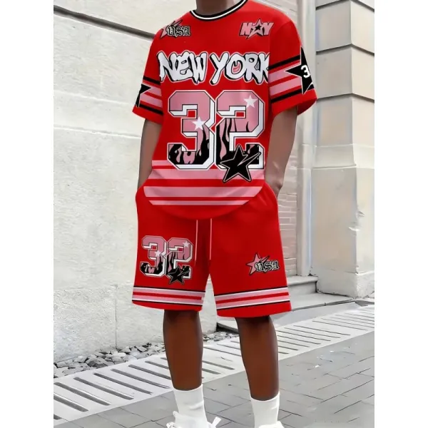 MMY New York 32 Graphic Jersey Set Purple - 4