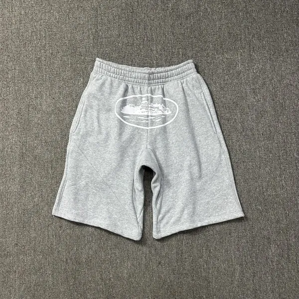 Design Graphic Print Black Sweat Shorts - 16