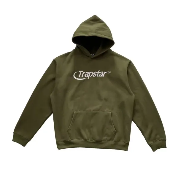 Trapstar Logo Hoodie Army Green Hoodie - 1