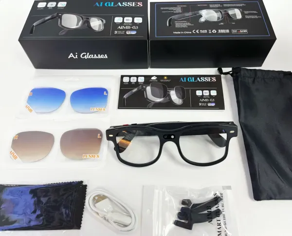 Design Ai Glasses AIMB-G3 Smart Eyewear Transparent Optical Glasses with Interchangeable Lenses Eyewear - 12