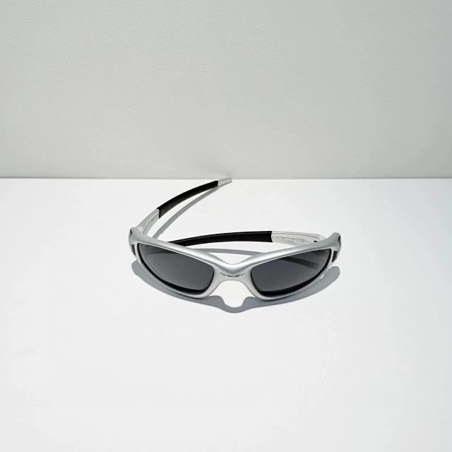 Oakley Frogskins Sunglasses Silver Frame with Black Lenses - 23