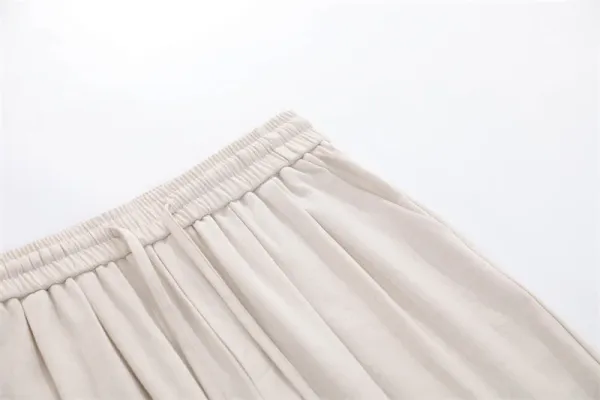 Design Cropped T-Shirt and Wide-Leg Jogger Pants Set in Dusty Rose and Beige Casual Set - 19