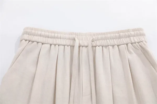 Design Cropped T-Shirt and Wide-Leg Jogger Pants Set in Dusty Rose and Beige Casual Set - 20