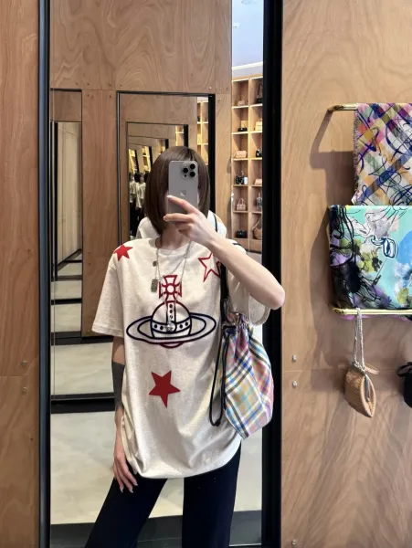 Vivienne Westwood Orb Star Print Beige T-Shirt - 2