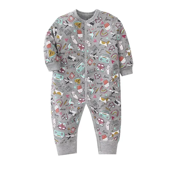 Design Striped Ribbed Footed Romper Brown and White Sleepwear - 17