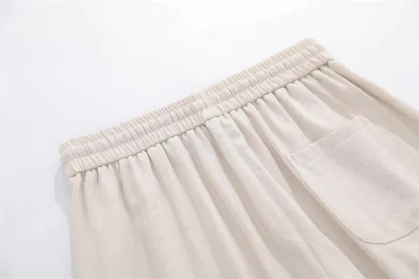 Design Cropped T-Shirt and Wide-Leg Jogger Pants Set in Dusty Rose and Beige Casual Set - 21