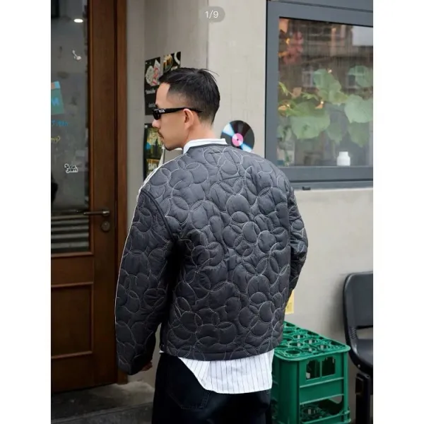 Adidas Originals Quilted Track Jacket Black with White Stripes Outerwear - 8