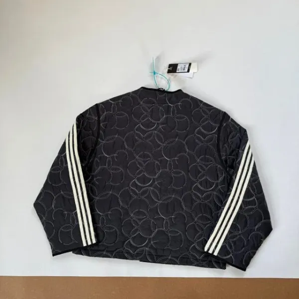 Adidas Originals Quilted Track Jacket Black with White Stripes Outerwear - 18