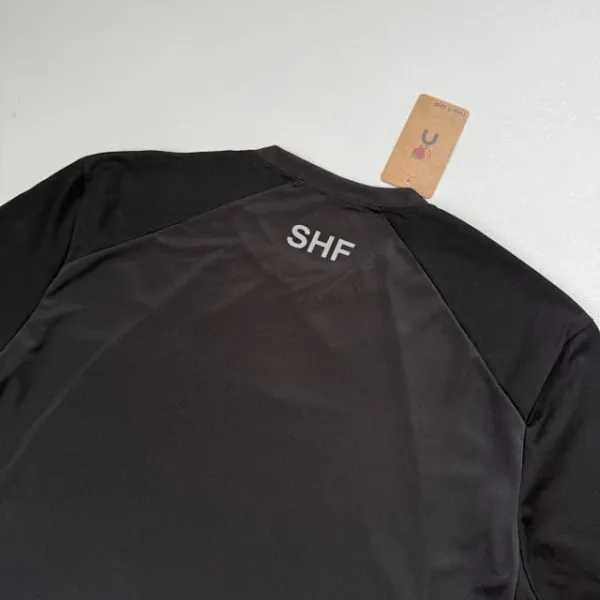 Design Short-Sleeve Ribbed T-Shirt with Colorful Logo Print Black - 24