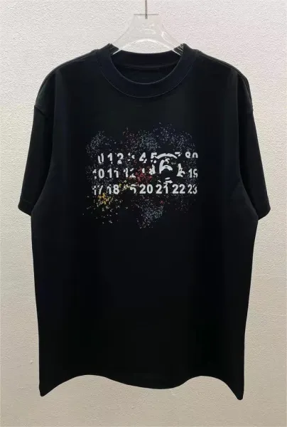 Design Numeric Spray Print Black T-Shirt - 1