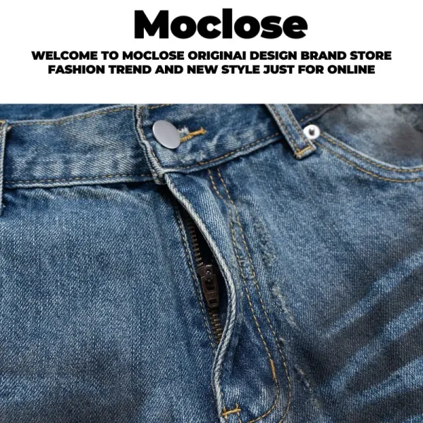 Design Moclose Brand Distressed Wide-Leg Denim Shorts Blue Shorts - 23