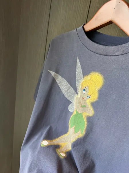 Design Disney Tinker Bell Graphic Oversized T-Shirt Blue T-Shirts - 13