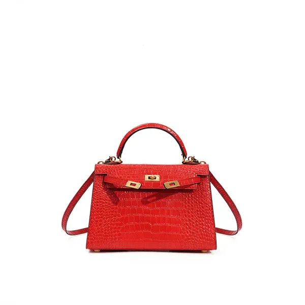 Hermès Kelly Mini Crocodile Red Handbag - 1