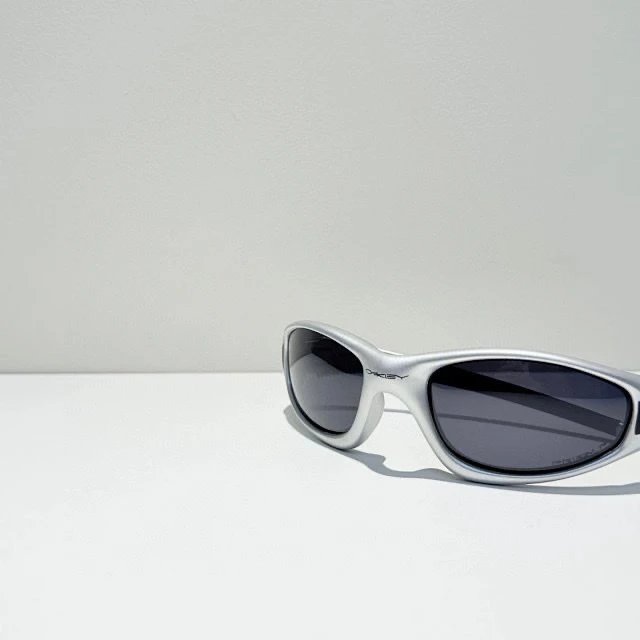 Oakley Frogskins Sunglasses Silver Frame with Black Lenses - 27