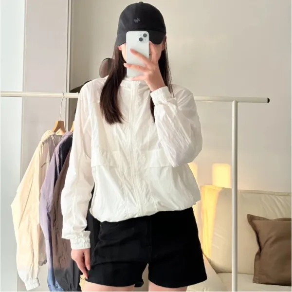 Design Lightweight Sheer Windbreaker White Jacket Outerwear.windbreaker - 18