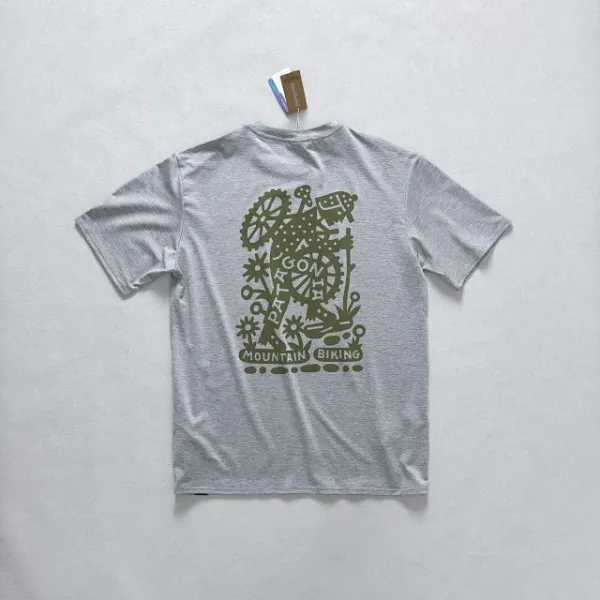 Patagonia Running Through the Mind, Body and Spirit T-Shirt Olive Green T-Shirt - 25