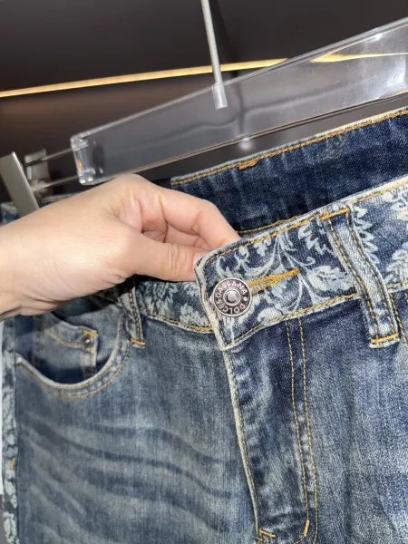 Dolce & Gabbana Floral Print Denim Jeans Blue - 6