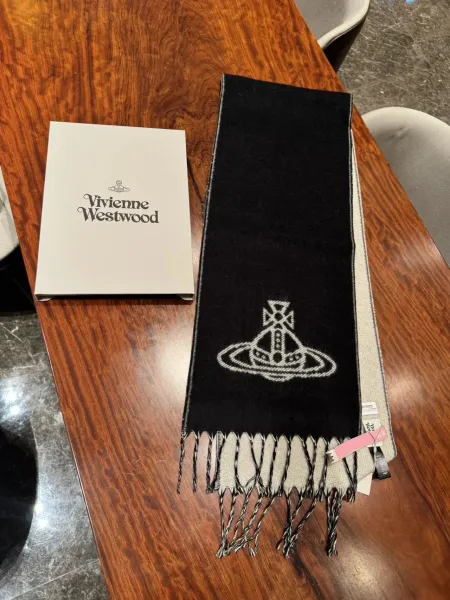 Vivienne Westwood Orb Logo Cashmere Scarf Black - 27
