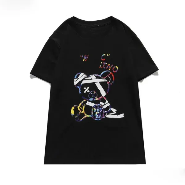 Design INO Bear Graphic Print Black T-Shirt T-Shirts - 12
