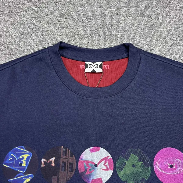Design Grid Print Navy T-Shirt - 3