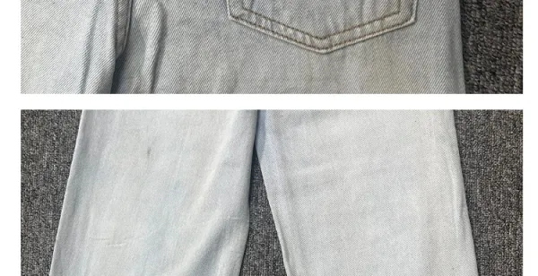 Design Wide-Leg Distressed Light Wash Jeans - 26