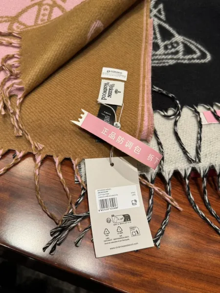 Vivienne Westwood Orb Logo Cashmere Scarf Black - 40