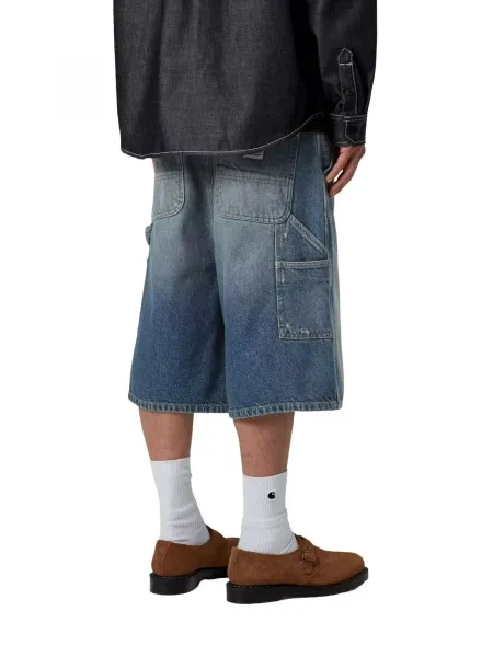 Carhartt Work In Progress Double Knee Shorts Black Denim - 4