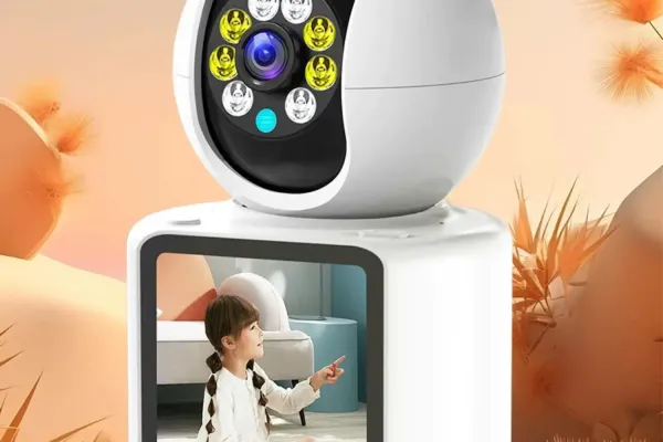 Design Smart Baby Monitor with 360° Pan-Tilt Camera and Touchscreen Display White Electronics - 3
