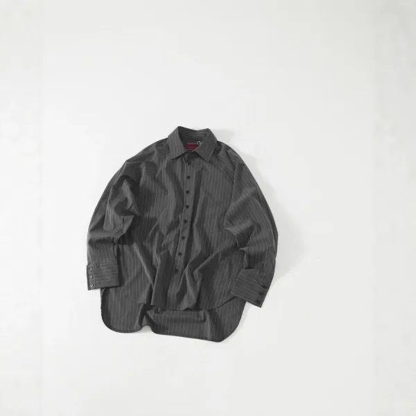 Celine Pinstripe Oversized Shirt Gray - 1