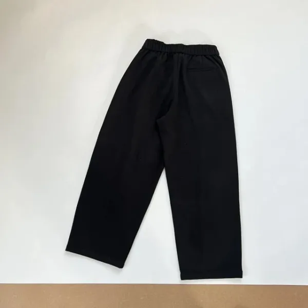 Design Paris-Style Double-Pleated Wool Blend Trousers in Charcoal and Black Dress Pants - 17