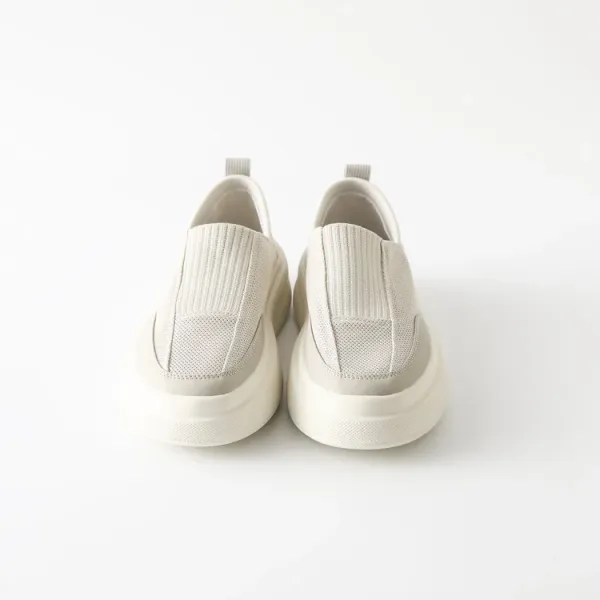 Design Slip-On Platform Sneakers Beige - 6