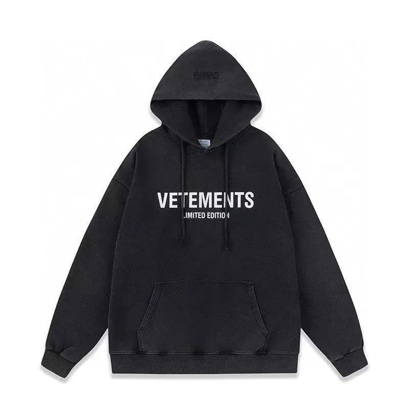 Vetements Gray Oversized Hooded Sweatshirt