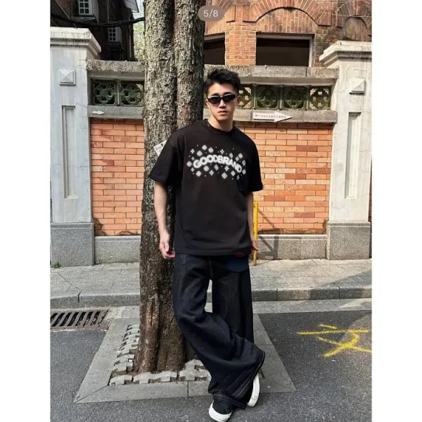 GOOD BRAND Graphic Print Oversized T-Shirt Black - 7