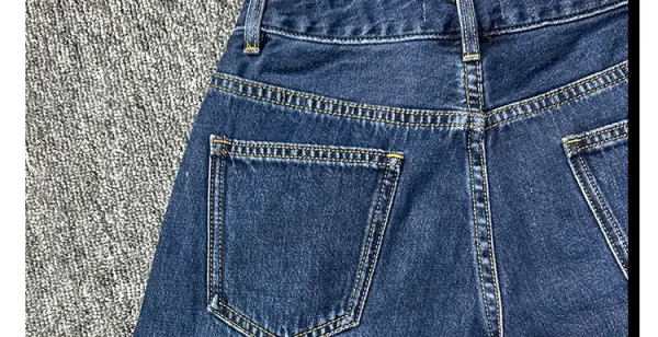 Design High-Waisted Wide-Leg Denim Shorts Navy - 19
