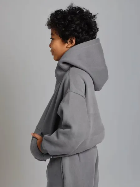 Design Oversized Zip-Up Hoodie and Jogger Set Gray - 21