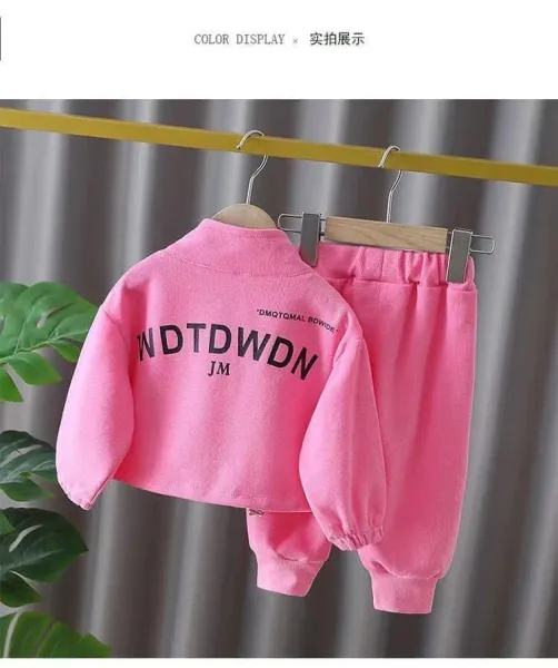 Design Corduroy Zip-Up Jacket and Jogger Set Pink - 2