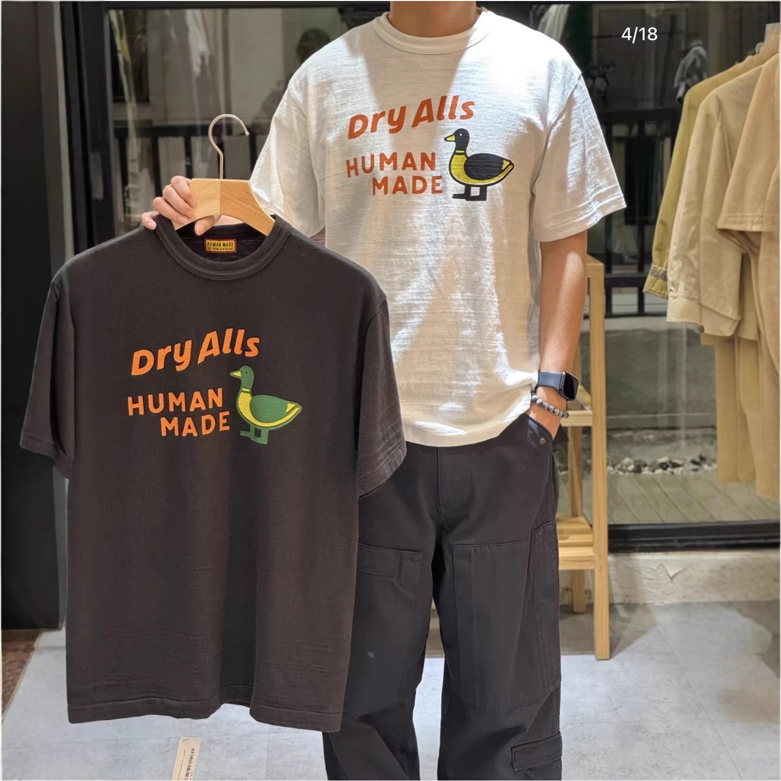 Human Made Dry Alls Black White Graphic T-Shirt