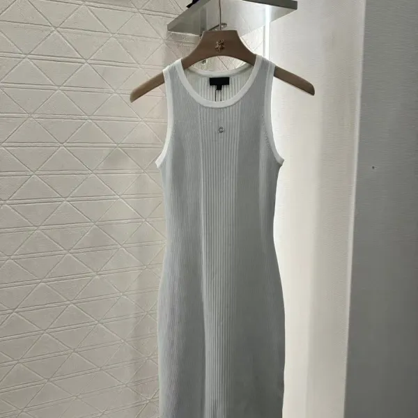 Design Ribbed Knit Sleeveless Dress Pink - 8