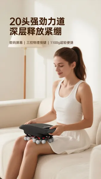 Design Portable Shiatsu Massager White Electronics - 46