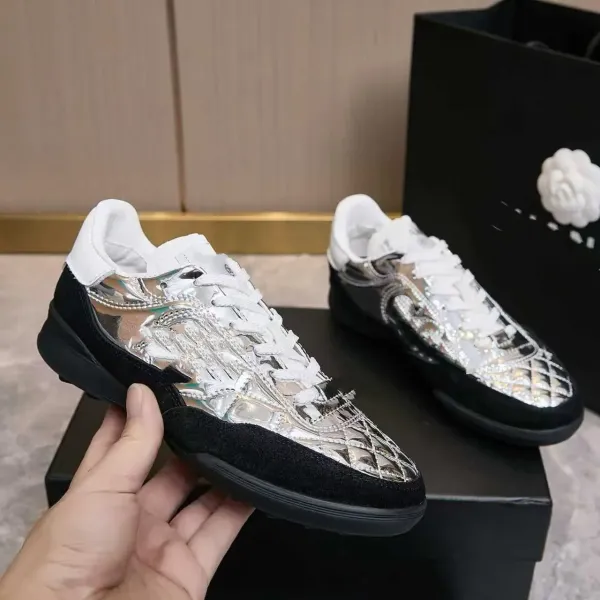 Versace Chain Reaction Gold Quilted Sneakers - 5