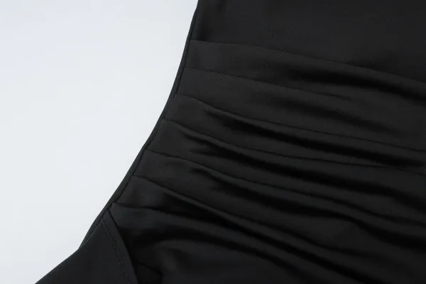 Design White Ruched High-Slit Maxi Dress - 71