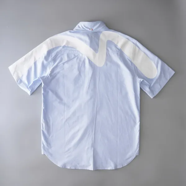 Off-White V-Logo Short-Sleeve Shirt Light Blue - 4