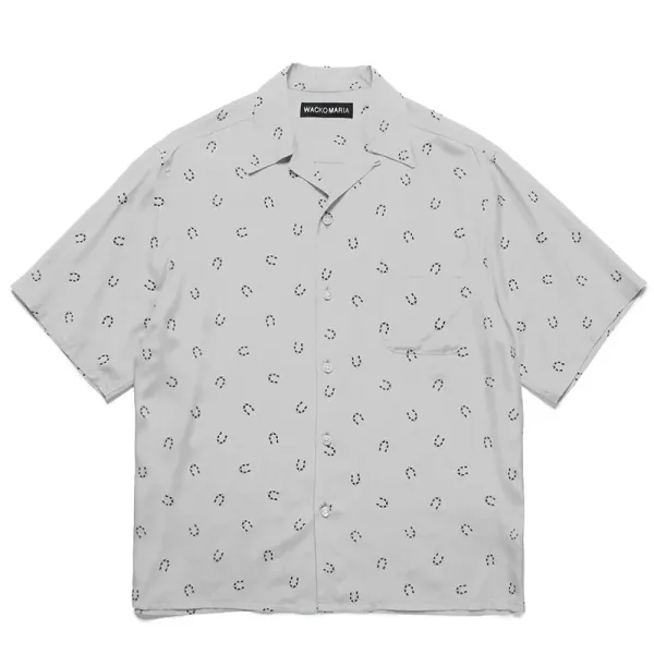Design WACKO MARIA Horseshoe Print Short-Sleeve Shirt Light Gray Shirt - 1