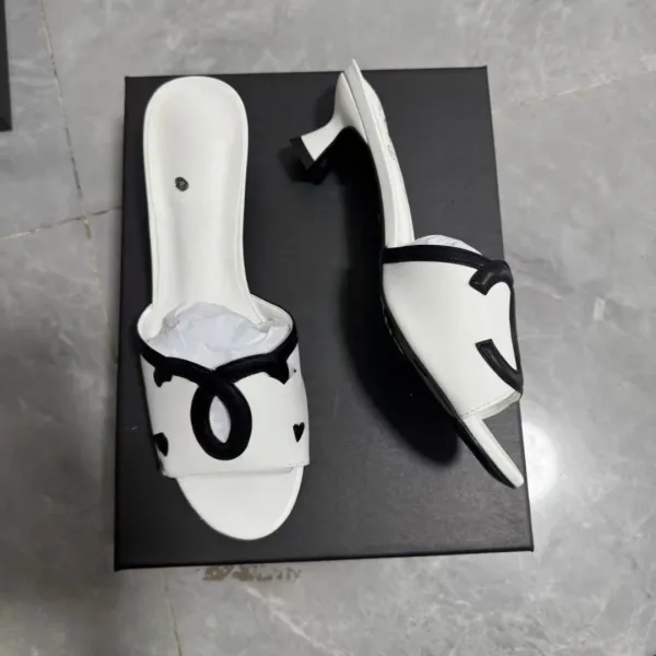 Chanel CC Logo Mule in Sky Blue Leather Heels - 4