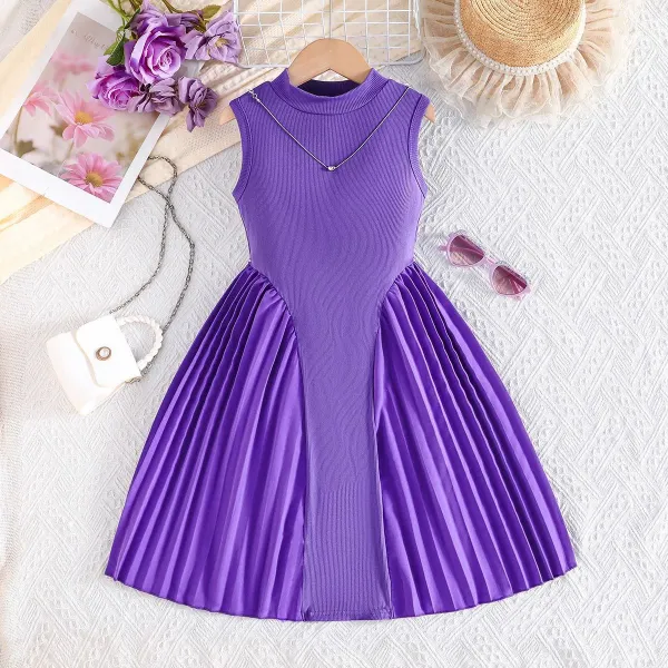 Design Pleated Ribbed Knit Dress Pink - 5